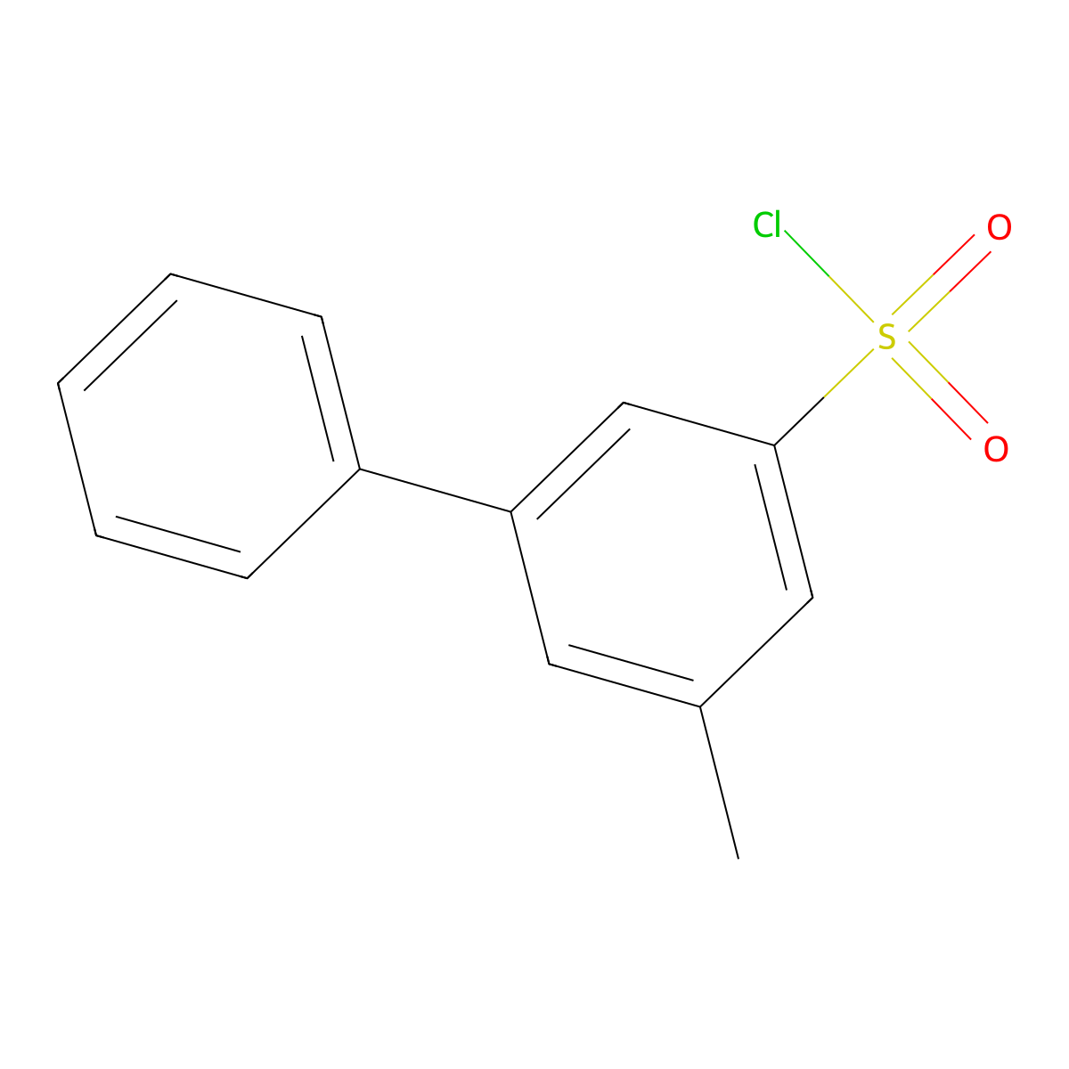 3-Methyl-5-phenylbenzene-1-sulfonyl chloride molecular structure, CAS 1368560-75-1
