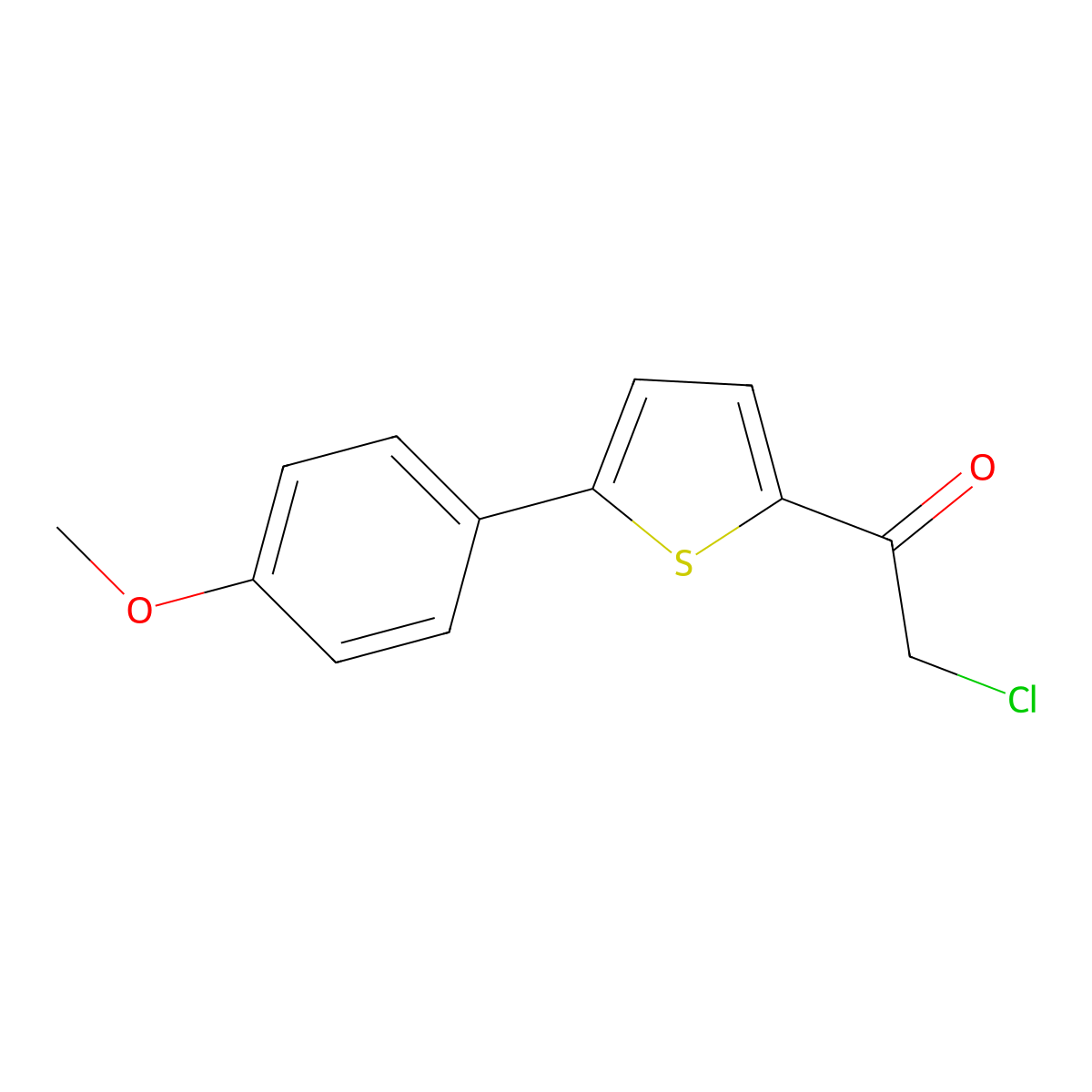 2-Chloro-1-[5-(4-methoxyphenyl)-2-thienyl]ethanone molecular structure, CAS 1368560-82-0
