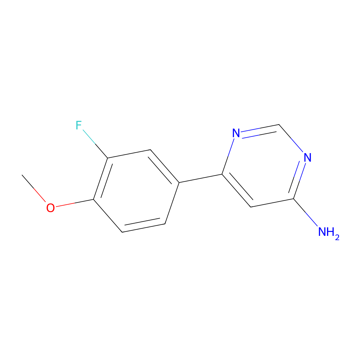 6-(3-Fluoro-4-methoxyphenyl)pyrimidin-4-amine molecular structure, CAS 1368564-13-9