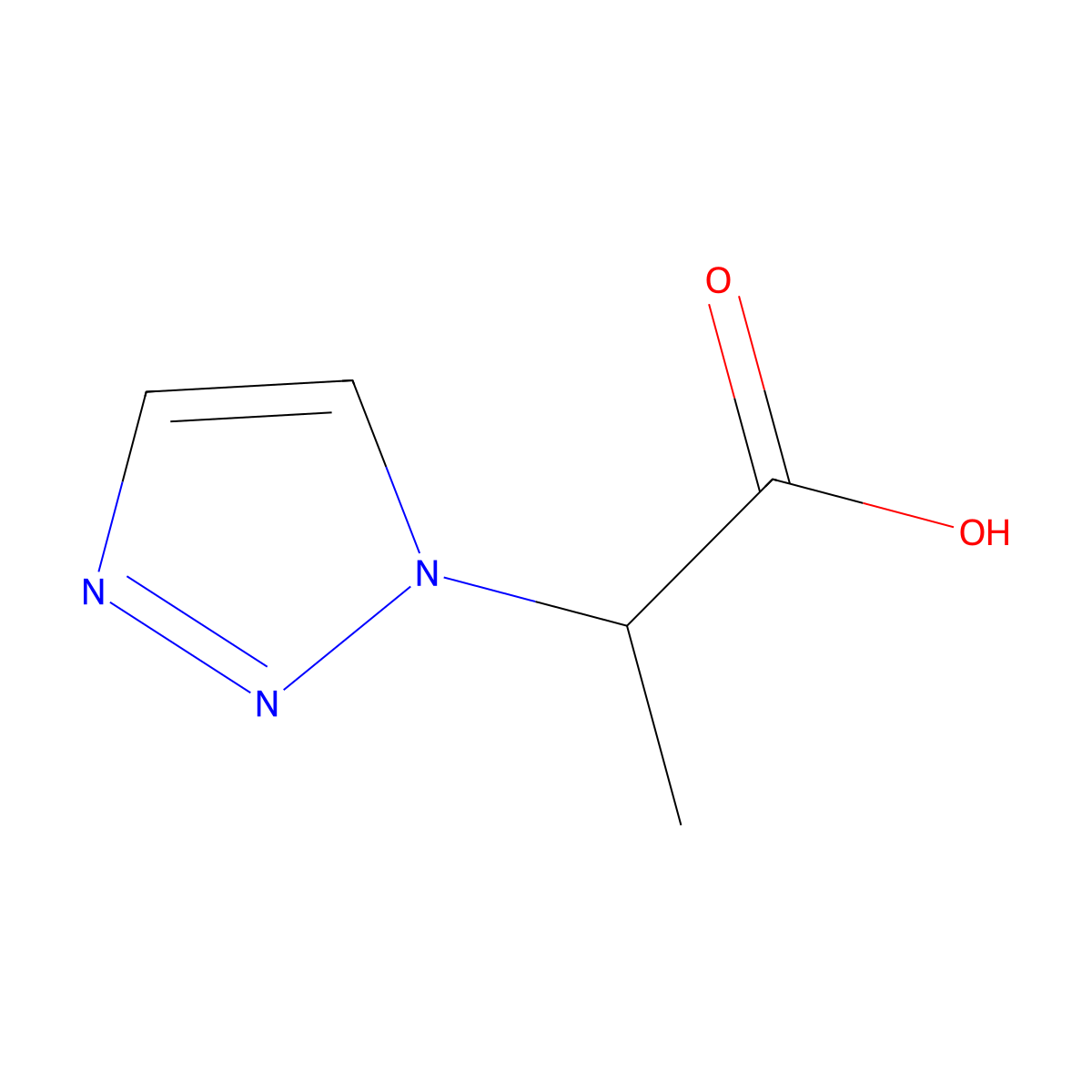2-(1H-1,2,3-triazol-1-yl)propanoic acid molecular structure, CAS 1368567-45-6