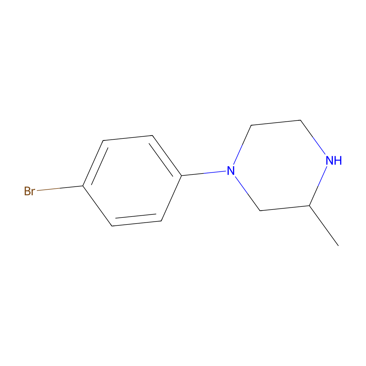 1-(4-Bromophenyl)-3-methylpiperazine molecular structure, CAS 1368569-91-8