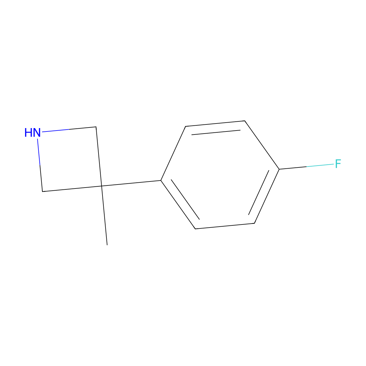 3-(4-Fluorophenyl)-3-methylazetidine molecular structure, CAS 1368570-15-3