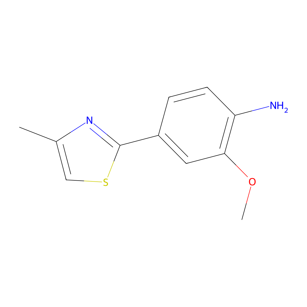 2-Methoxy-4-(4-methylthiazol-2-yl)aniline molecular structure, CAS 1368574-92-8