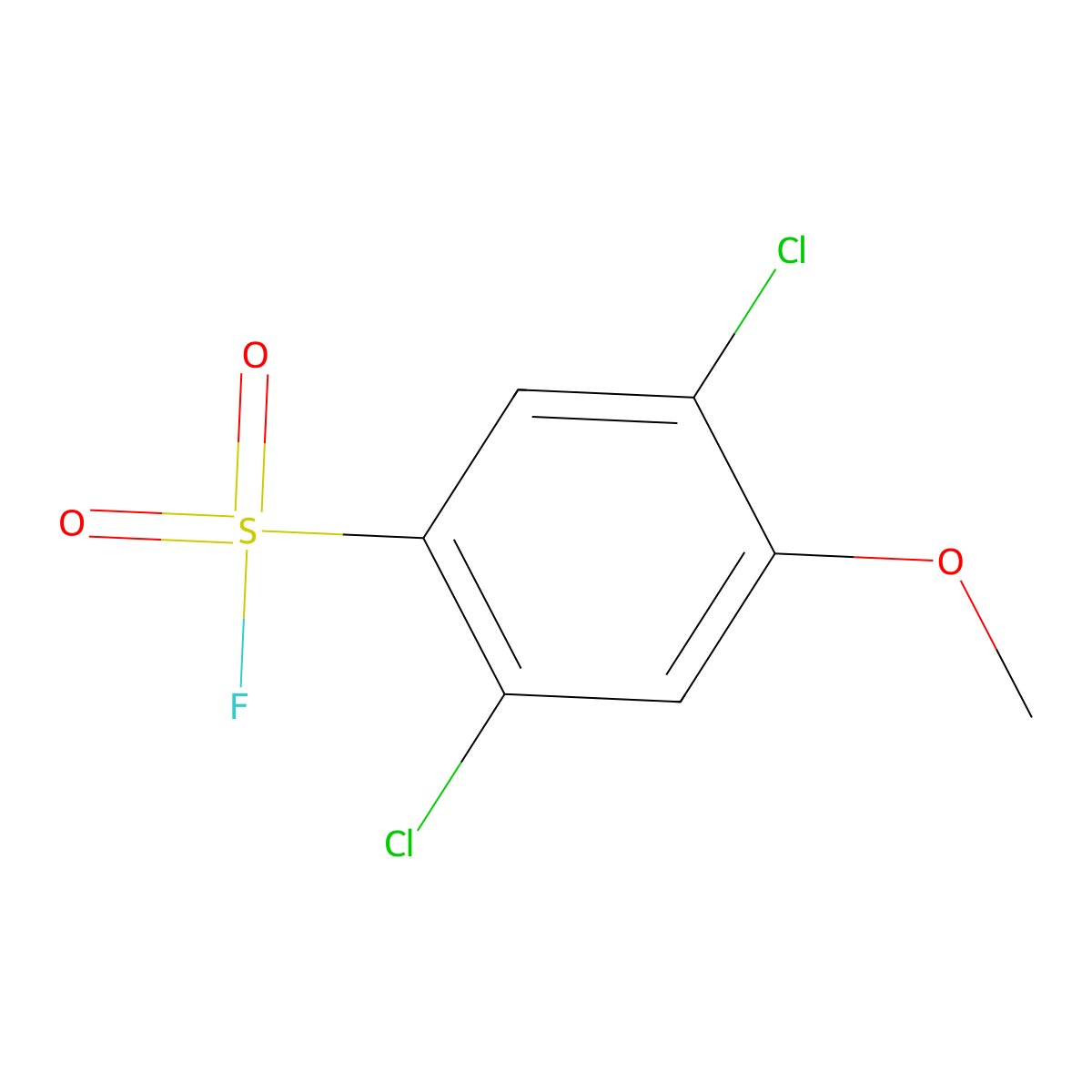 2,5-Dichloro-4-methoxybenzene-1-sulfonyl fluoride molecular structure, CAS 1368579-65-0