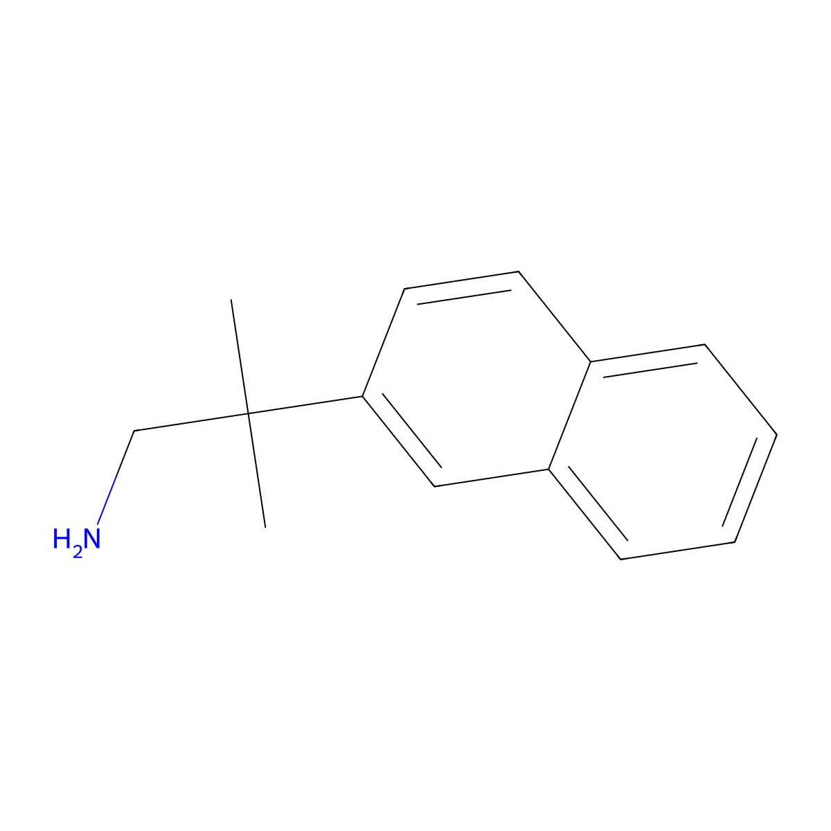 2-Methyl-2-(naphthalen-2-yl)propan-1-amine molecular structure, CAS 1368587-21-6