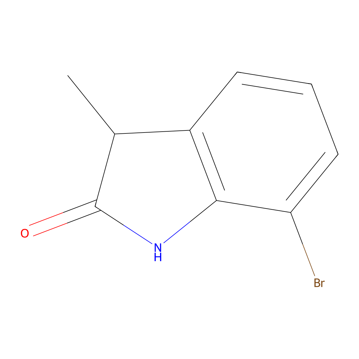 7-bromo-3-methyl-2,3-dihydro-1H-indol-2-one molecular structure, CAS 1368588-54-8