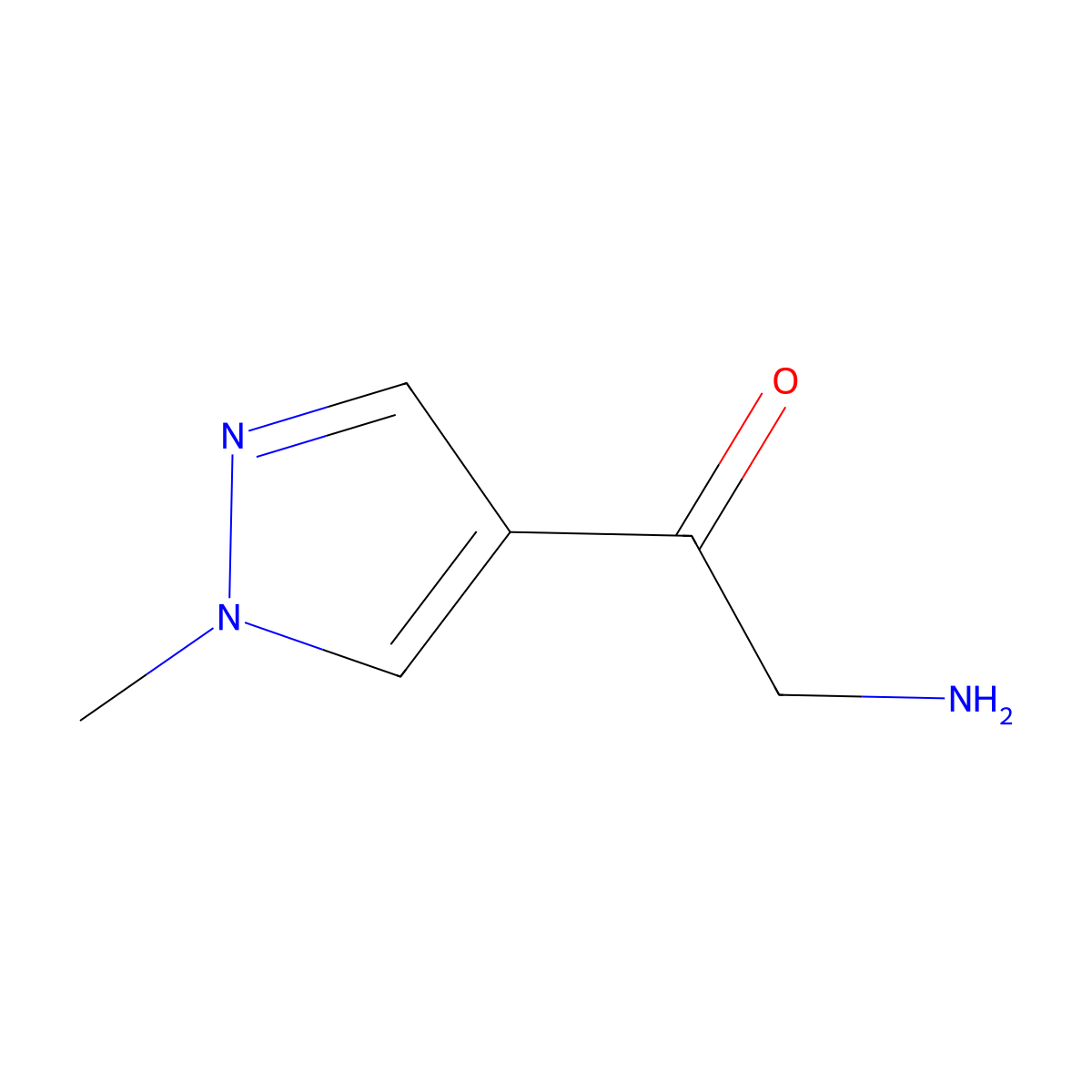 2-amino-1-(1-methyl-1H-pyrazol-4-yl)ethan-1-one molecular structure, CAS 1368588-90-2