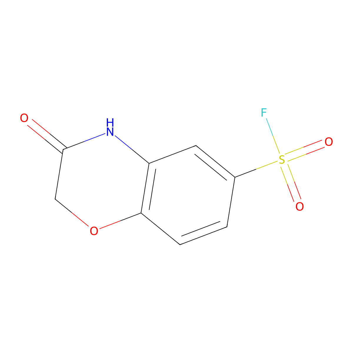 3-Oxo-3,4-dihydro-2H-1,4-benzoxazine-6-sulfonyl fluoride molecular structure, CAS 1368589-12-1