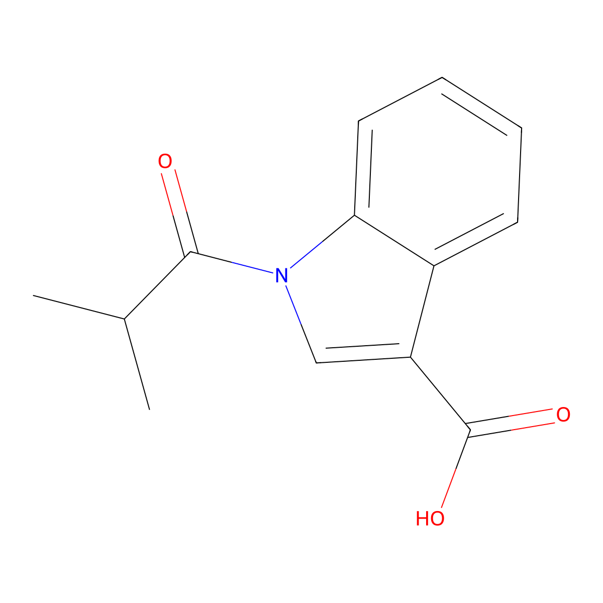 1-Isobutyryl-1H-indole-3-carboxylic acid molecular structure, CAS 1368589-20-1