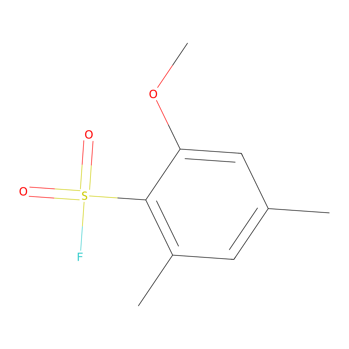 2-Methoxy-4,6-dimethylbenzene-1-sulfonyl fluoride molecular structure, CAS 1368589-45-0
