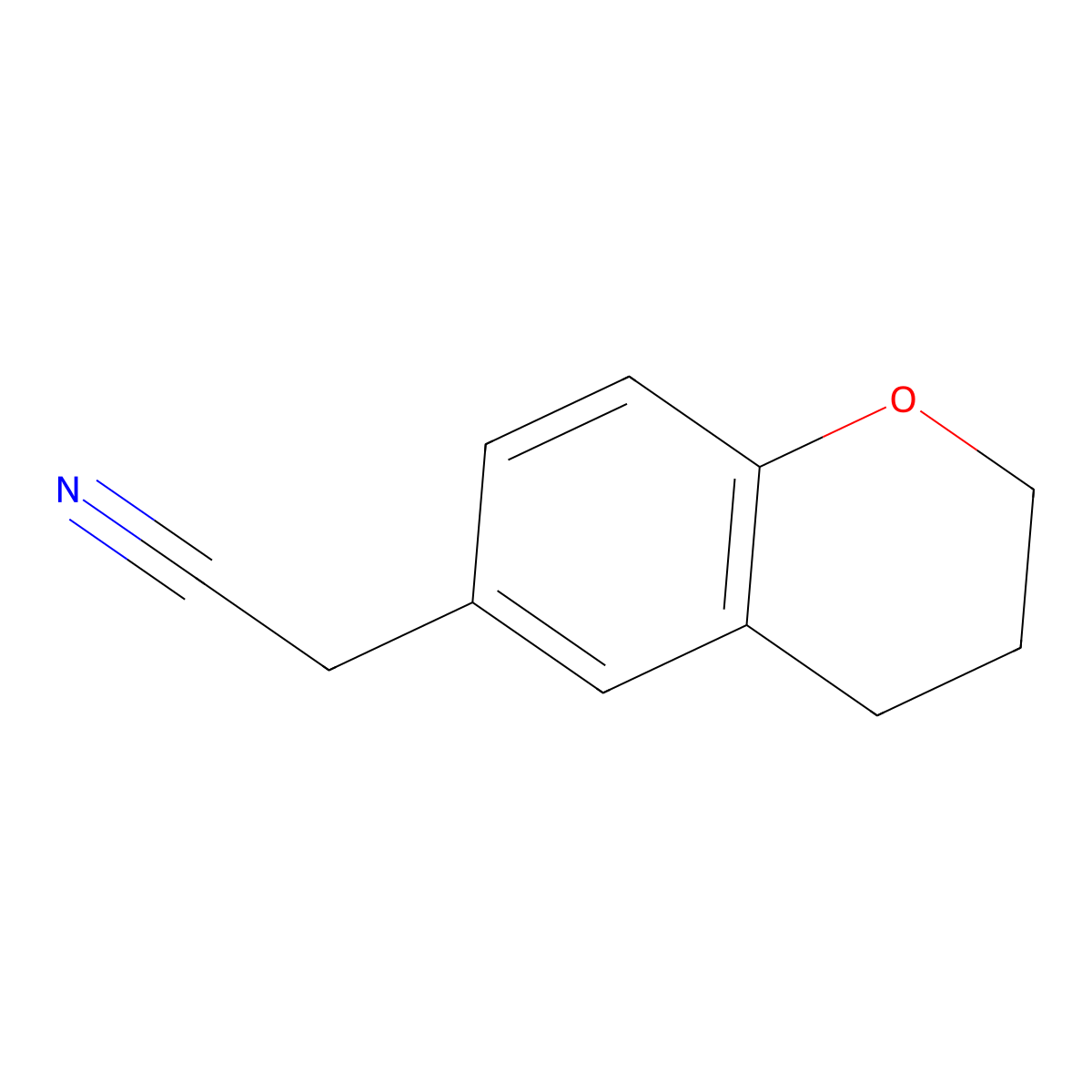 2-(3,4-dihydro-2H-1-benzopyran-6-yl)acetonitrile molecular structure, CAS 1368590-18-4