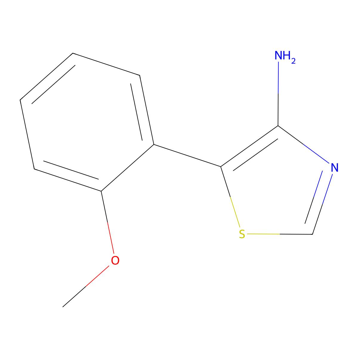 4-Amino-5-(2-methoxyphenyl)thiazole molecular structure, CAS 1368591-05-2