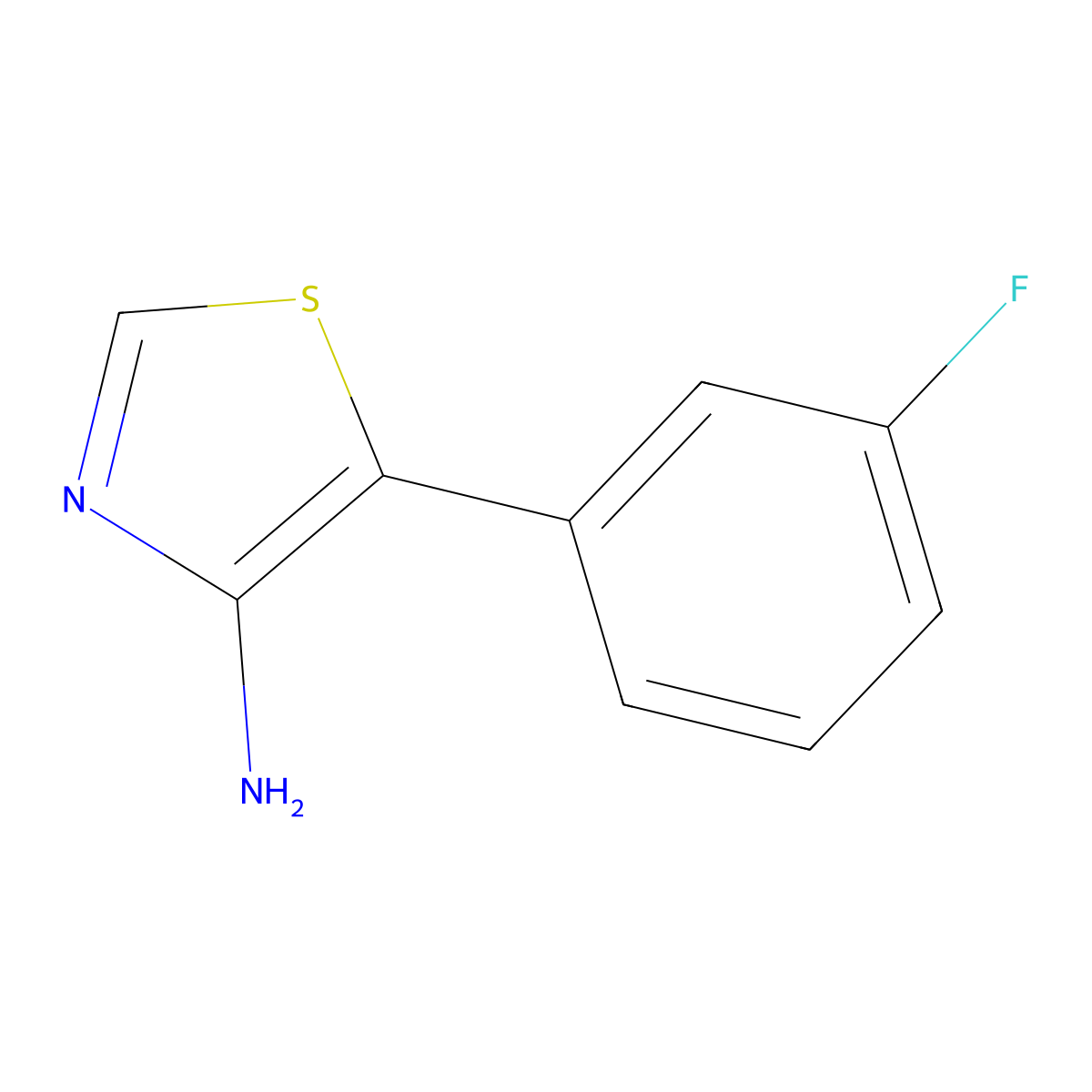 4-Amino-5-(3-fluorophenyl)thiazole molecular structure, CAS 1368596-15-9