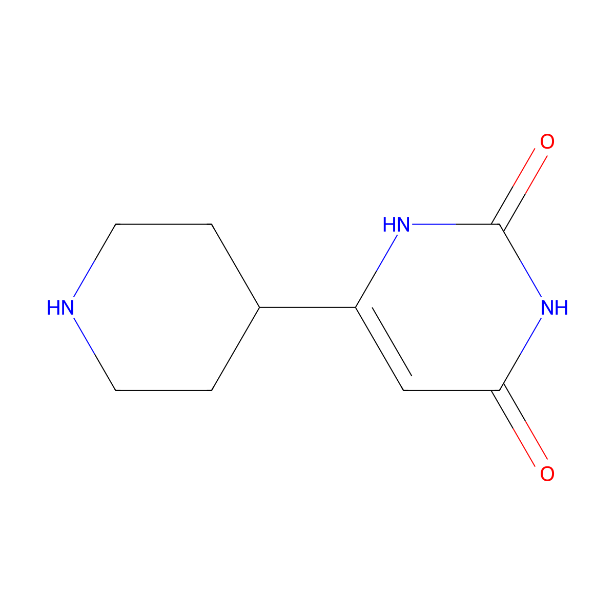 6-(Piperidin-4-yl)pyrimidine-2,4-diol molecular structure, CAS 1368596-59-1