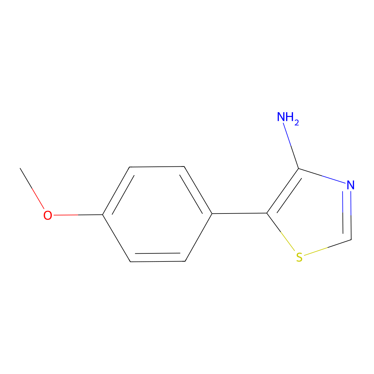 4-Amino-5-(4-methoxyphenyl)thiazole molecular structure, CAS 1368596-83-1