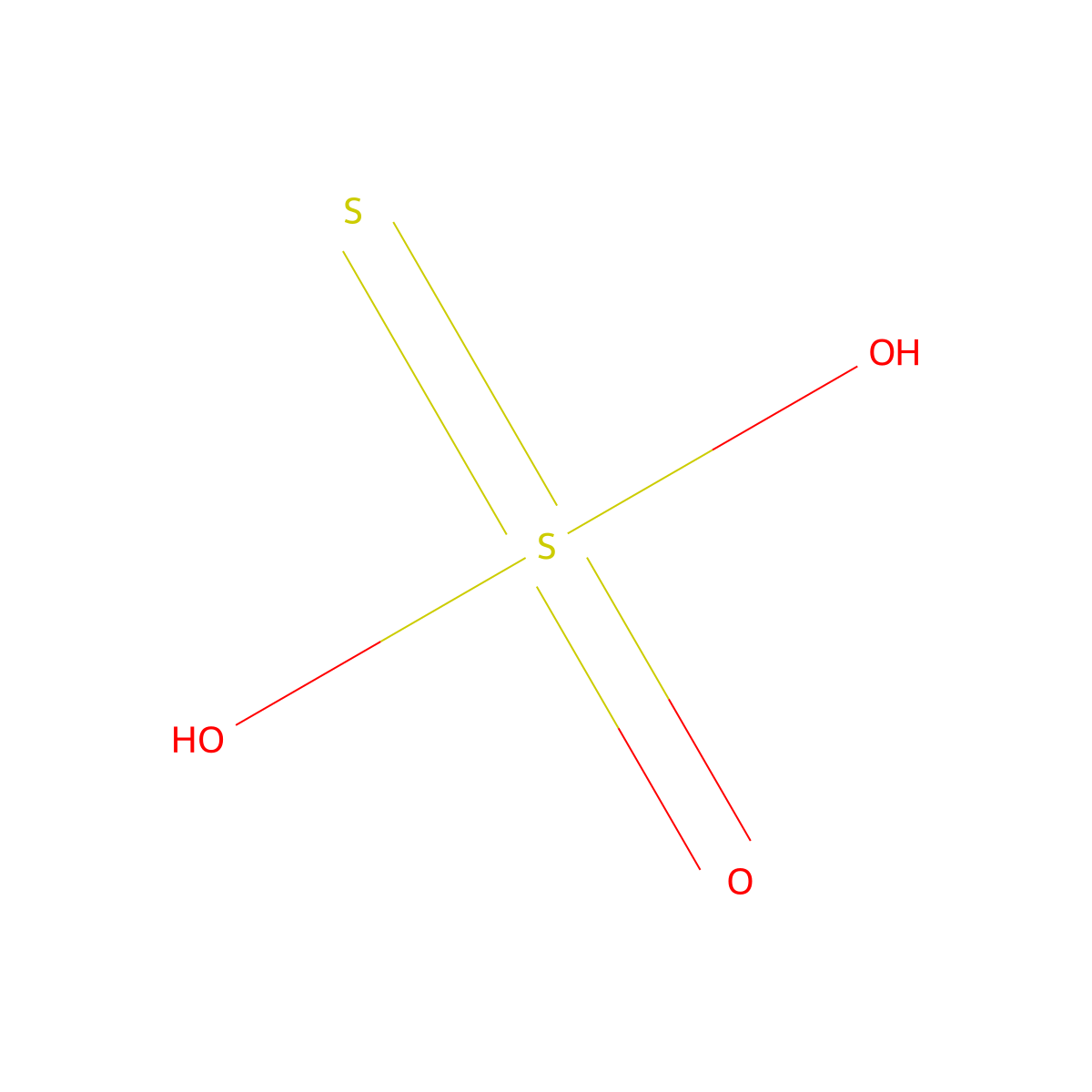 Thiosulfuric acid molecular structure, CAS 13686-28-7