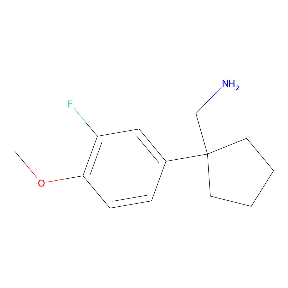 1-(3-Fluoro-4-methoxyphenyl)cyclopentanemethanamine molecular structure, CAS 1368605-02-0