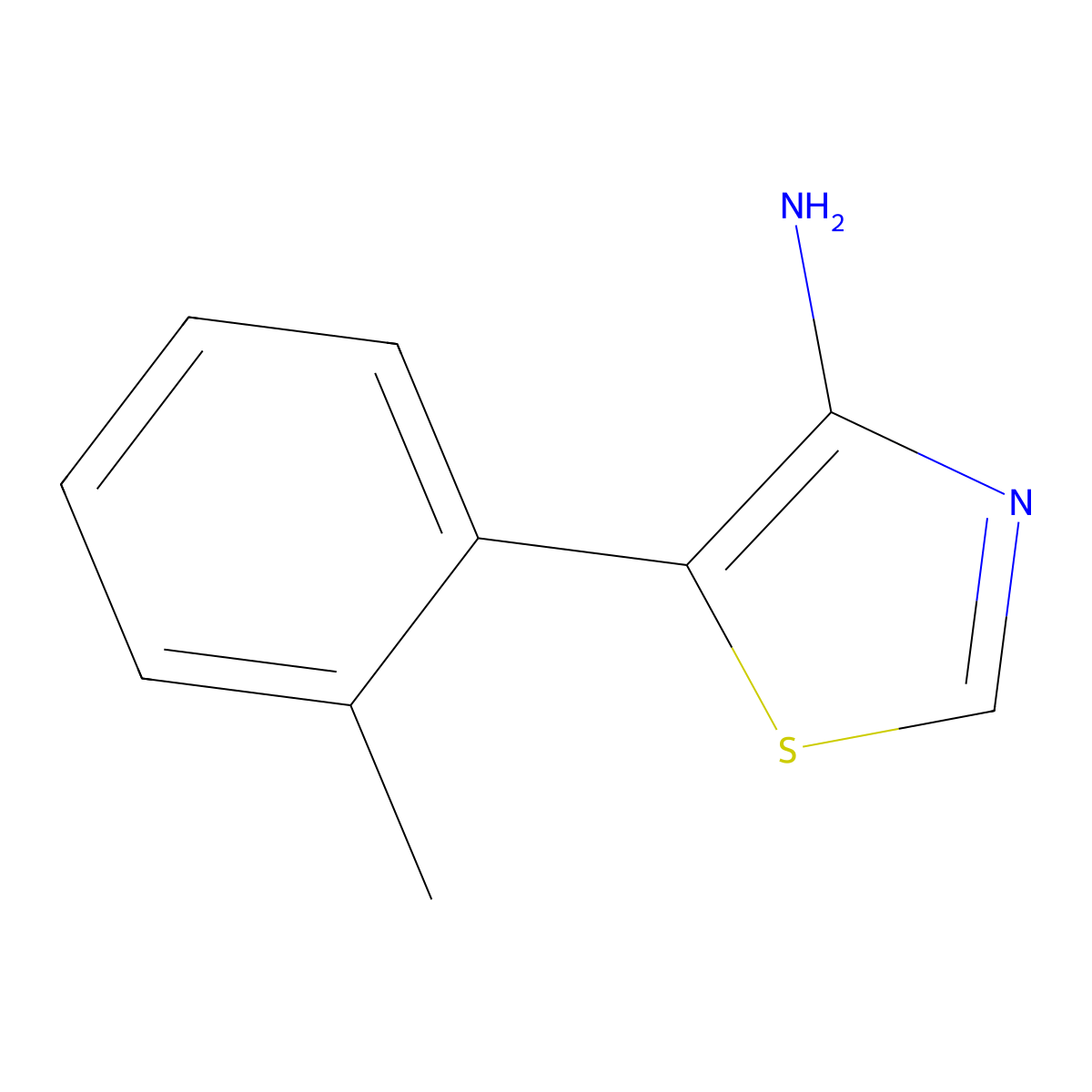 4-Amino-5-(2-tolyl)thiazole molecular structure, CAS 1368607-28-6