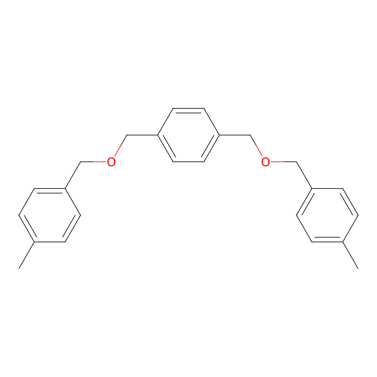 1,1'-(1,4-Phenylenebis(methyleneoxymethylene))bis(4-methylbenzene) molecular structure, CAS 136861-46-6