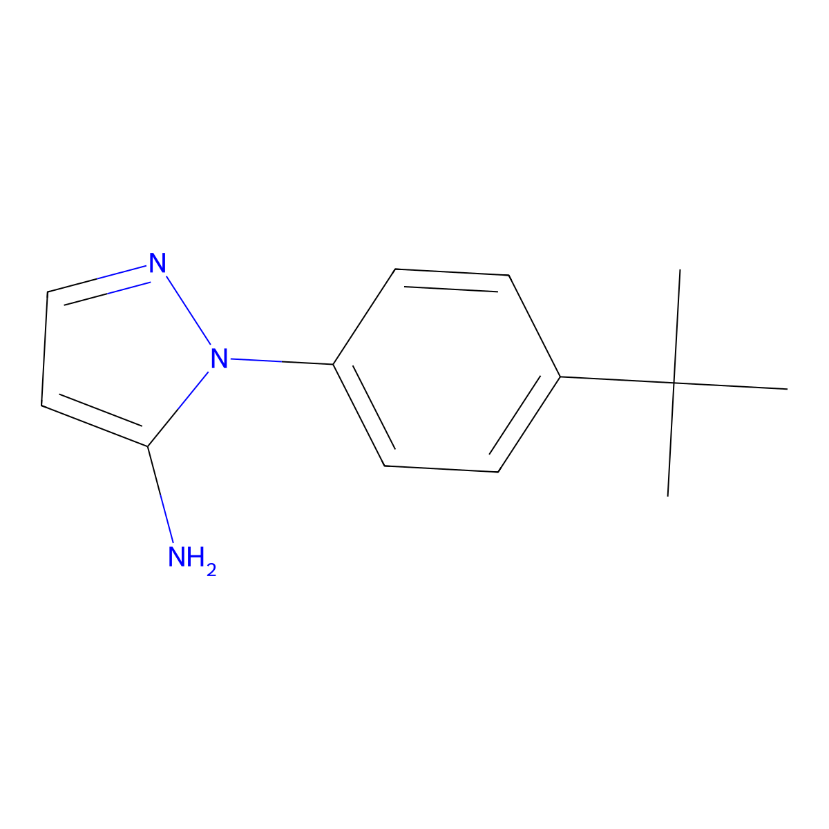 1-(4-tert-butylphenyl)-1H-pyrazol-5-amine molecular structure, CAS 1368610-75-6