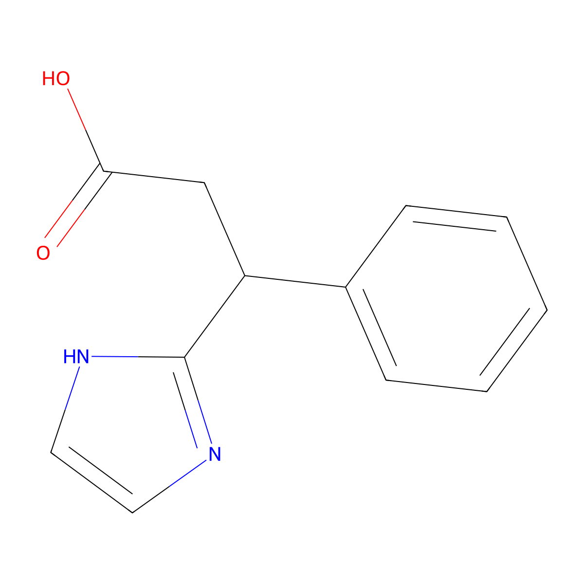 3-(1H-Imidazol-2-yl)-3-phenylpropanoic acid molecular structure, CAS 1368610-98-3