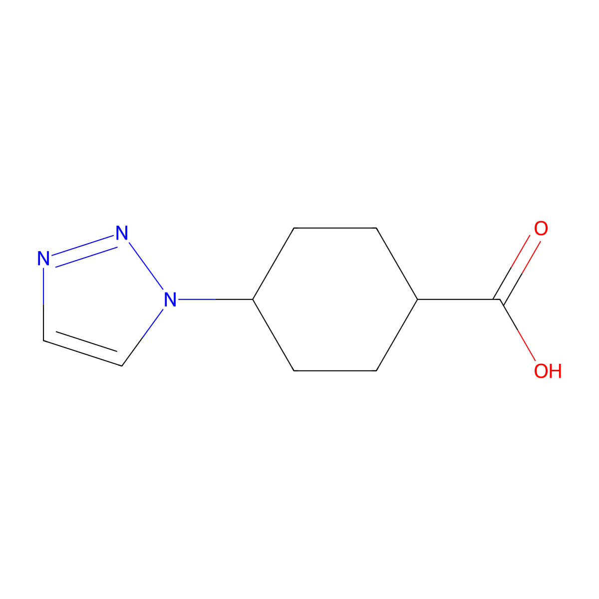 4-(1H-1,2,3-triazol-1-yl)cyclohexane-1-carboxylic acid molecular structure, CAS 1368614-33-8