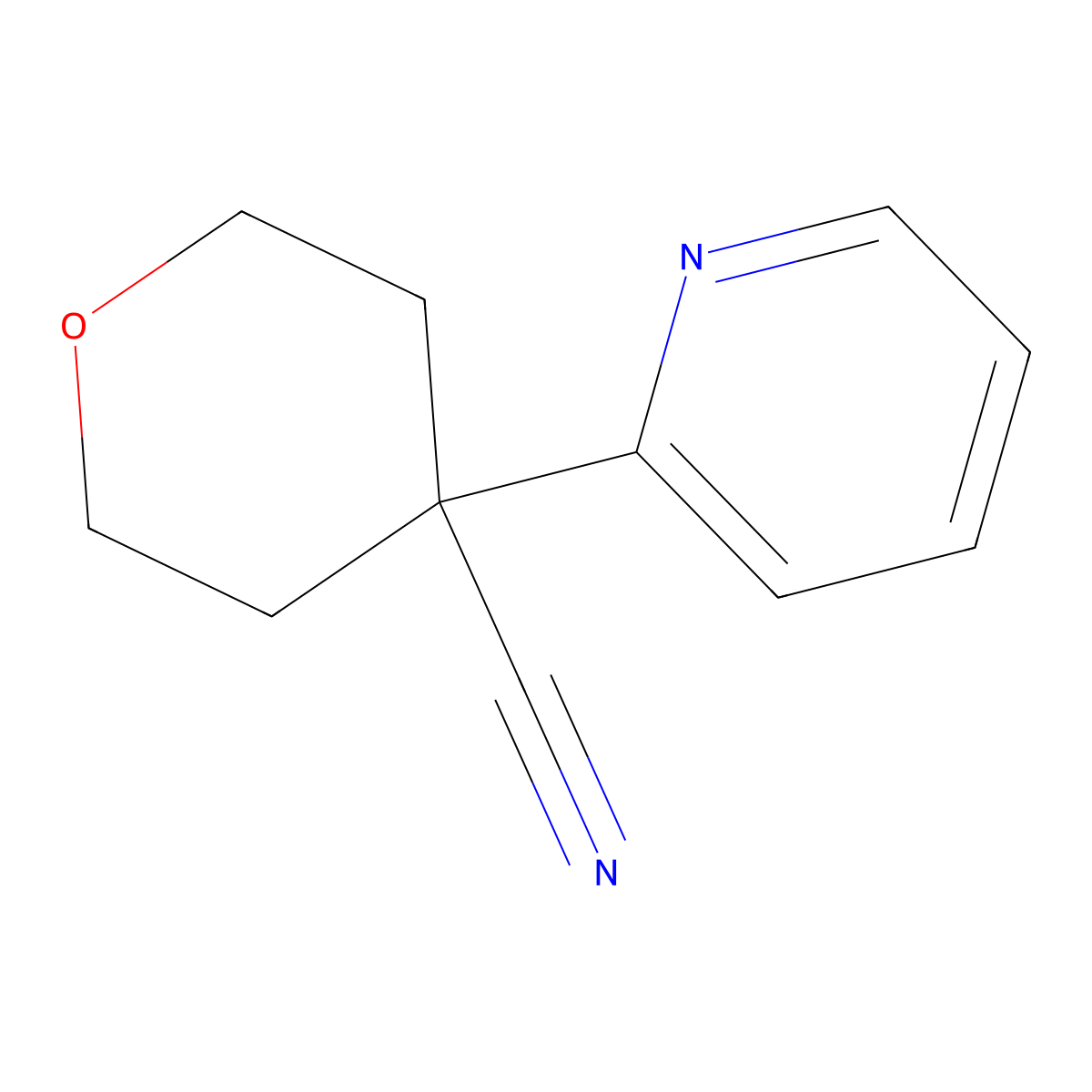4-(Pyridin-2-yl)oxane-4-carbonitrile molecular structure, CAS 1368615-99-9