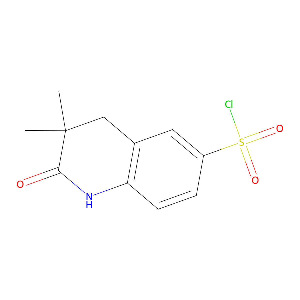 3,3-Dimethyl-2-oxo-1,2,3,4-tetrahydroquinoline-6-sulfonyl chloride molecular structure, CAS 1368620-03-4