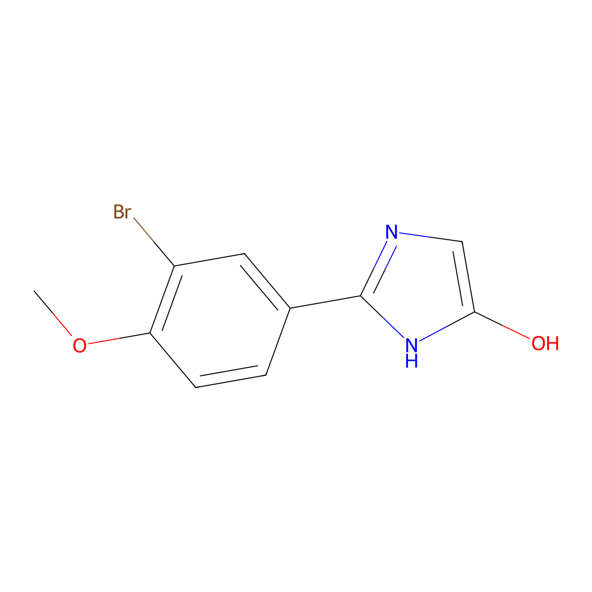 2-(3-bromo-4-methoxyphenyl)-1H-imidazol-5-ol molecular structure, CAS 1368623-93-1