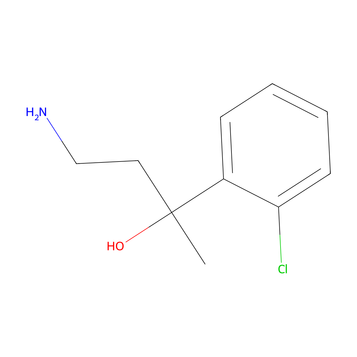 4-Amino-2-(2-chlorophenyl)butan-2-ol molecular structure, CAS 1368626-13-4