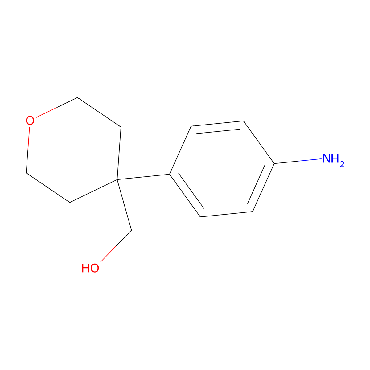 [4-(4-Aminophenyl)oxan-4-yl]methanol molecular structure, CAS 1368628-70-9