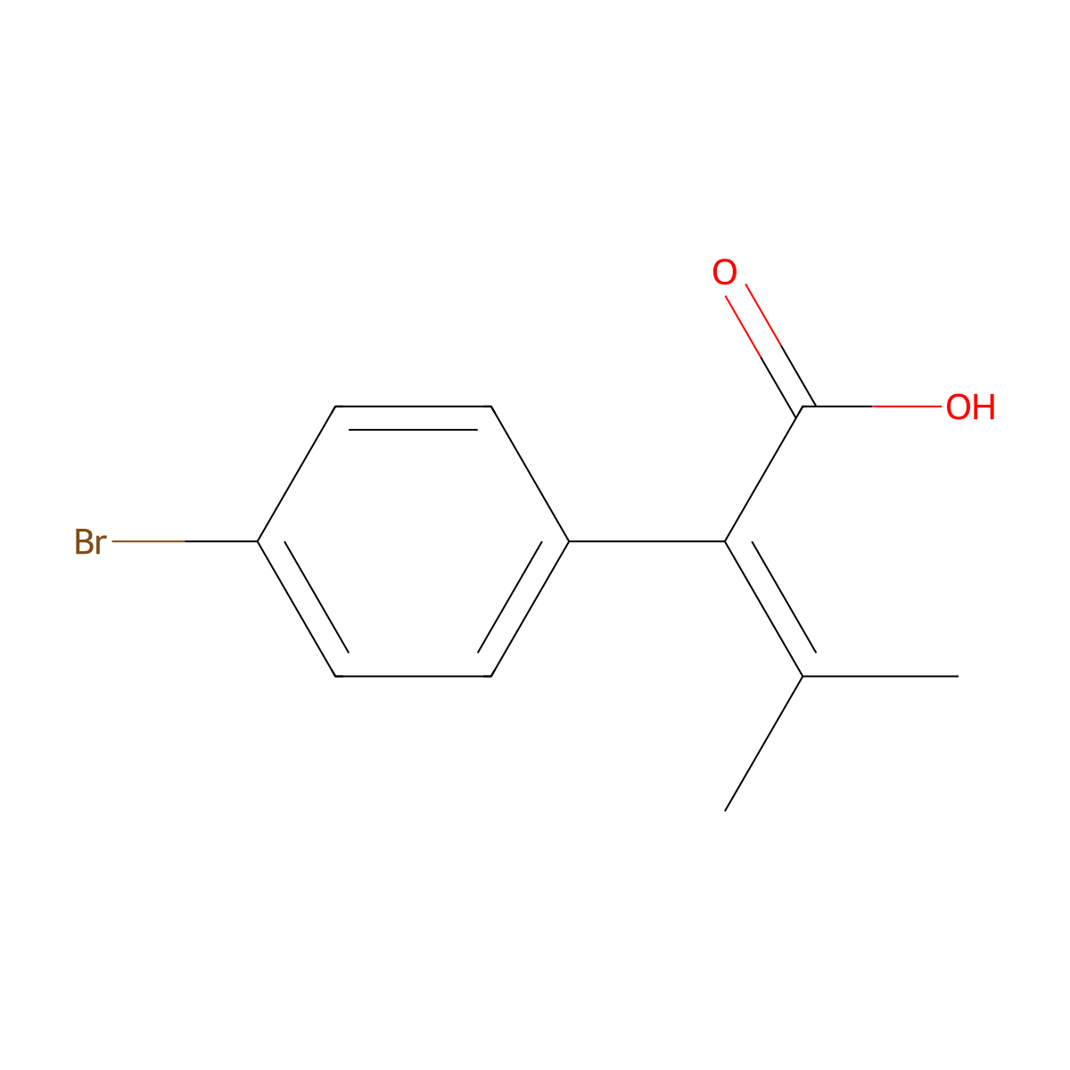 2-(4-Bromophenyl)-3-methylbut-2-enoic acid molecular structure, CAS 1368628-75-4