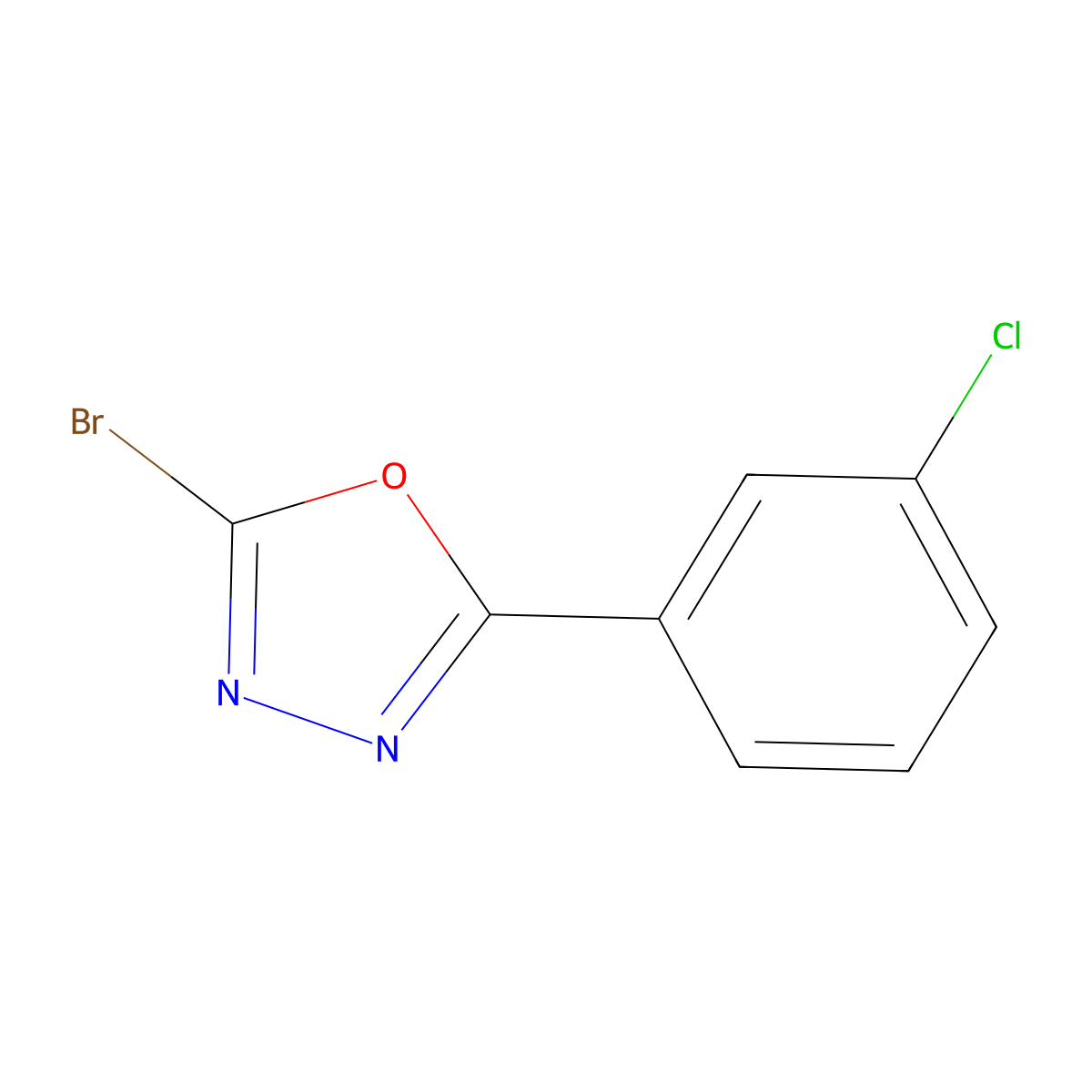 2-Bromo-5-(3-chlorophenyl)-1,3,4-oxadiazole molecular structure, CAS 1368629-18-8