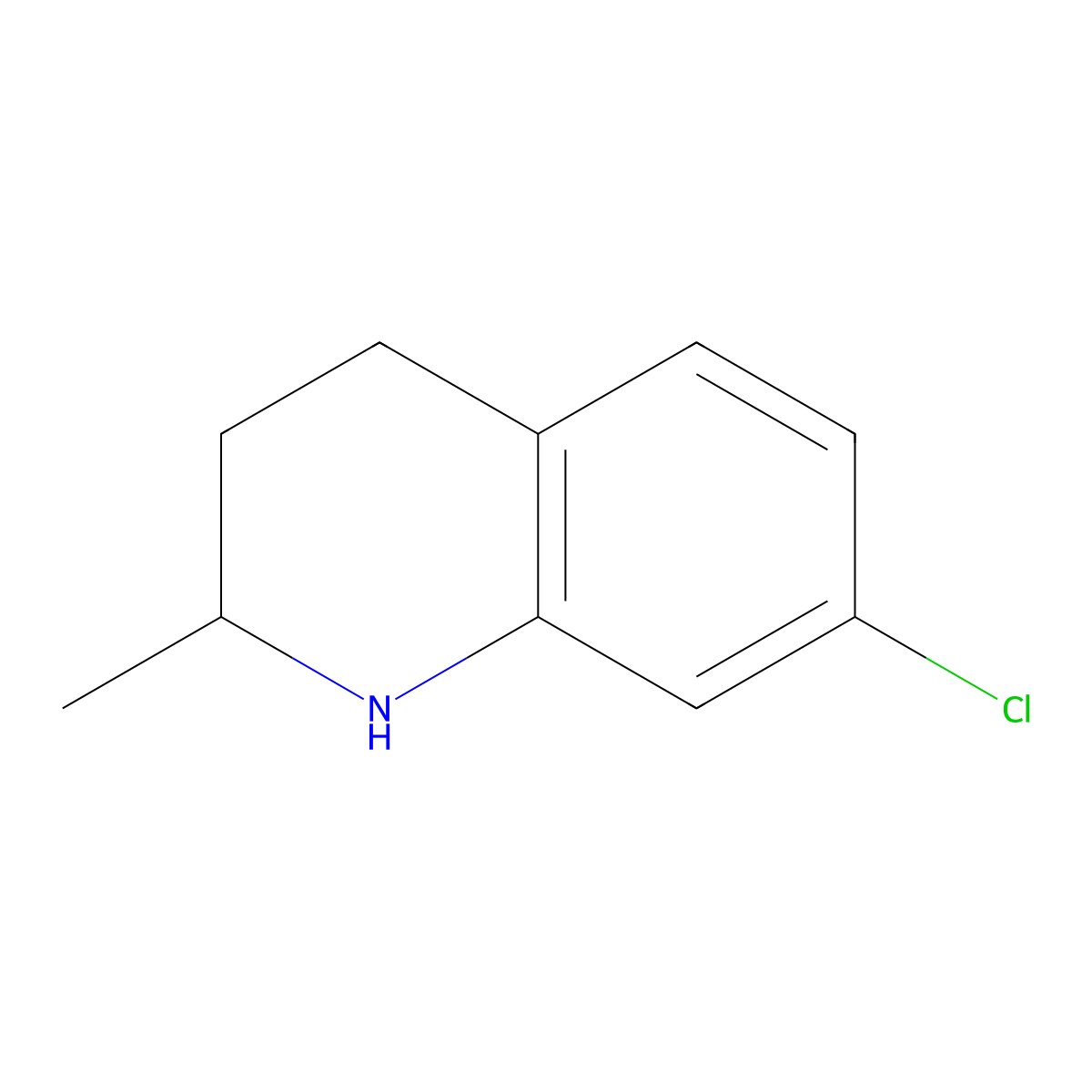 7-Chloro-2-methyl-1,2,3,4-tetrahydroquinoline molecular structure, CAS 1368629-37-1