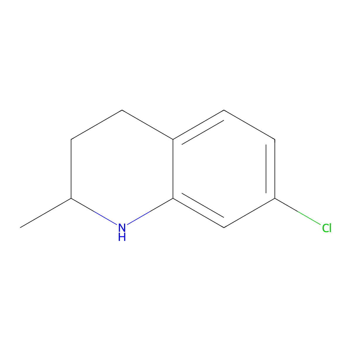 7-Chloro-2-methyl-1,2,3,4-tetrahydroquinoline molecular structure, CAS 1368629-37-1