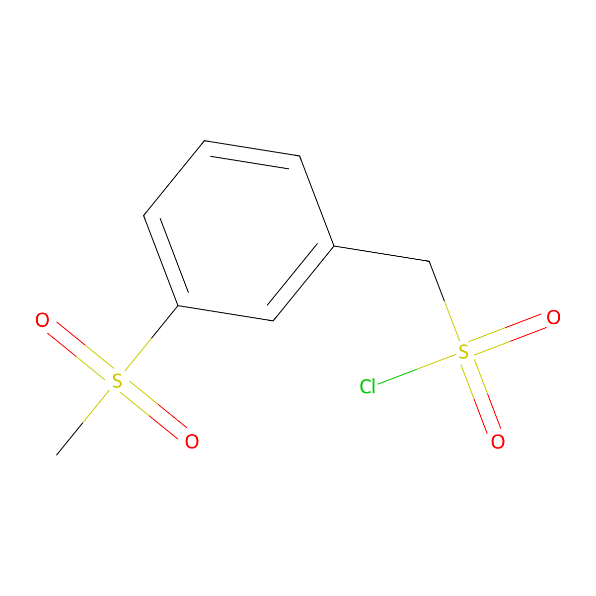 (3-Methanesulfonylphenyl)methanesulfonyl chloride molecular structure, CAS 1368630-29-8