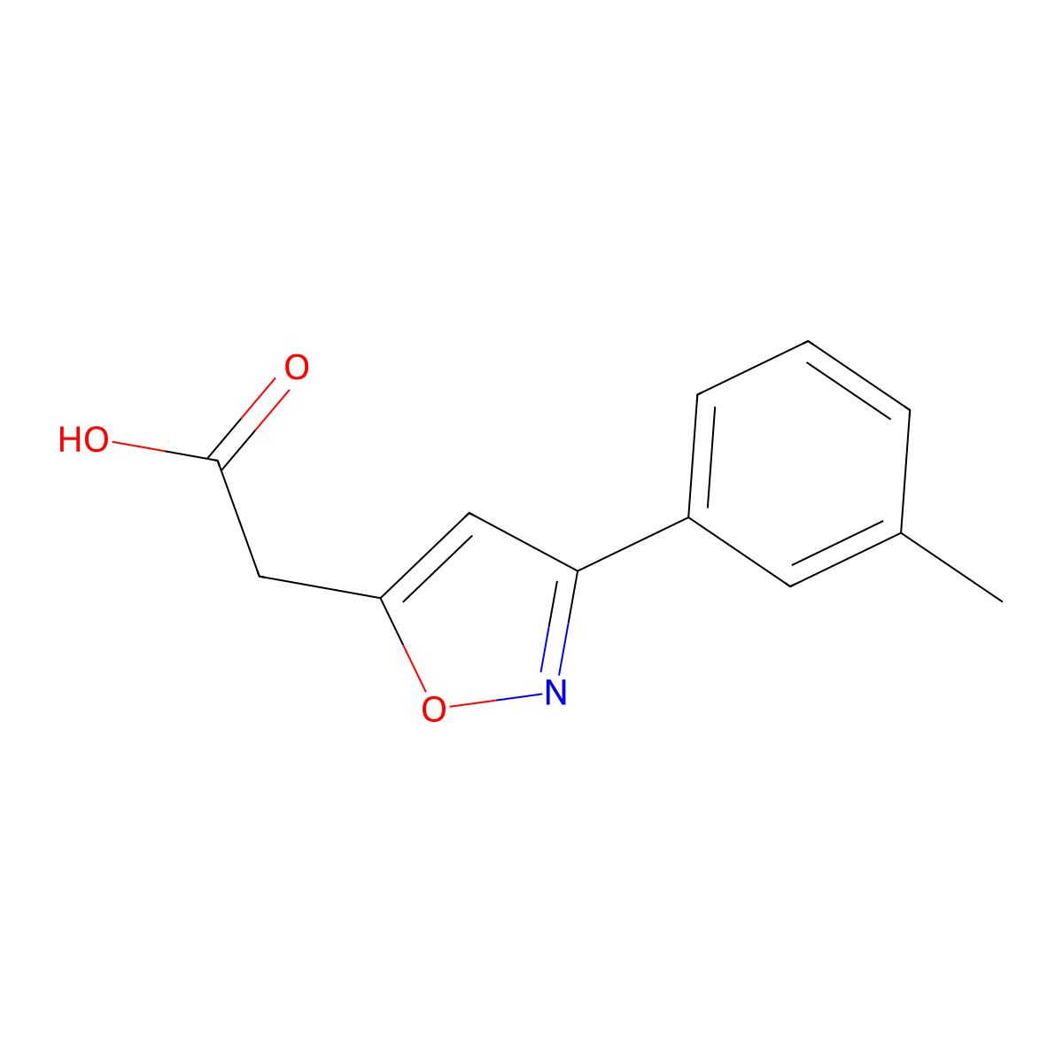 2-[3-(3-Methylphenyl)-1,2-oxazol-5-yl]acetic acid molecular structure, CAS 1368630-91-4