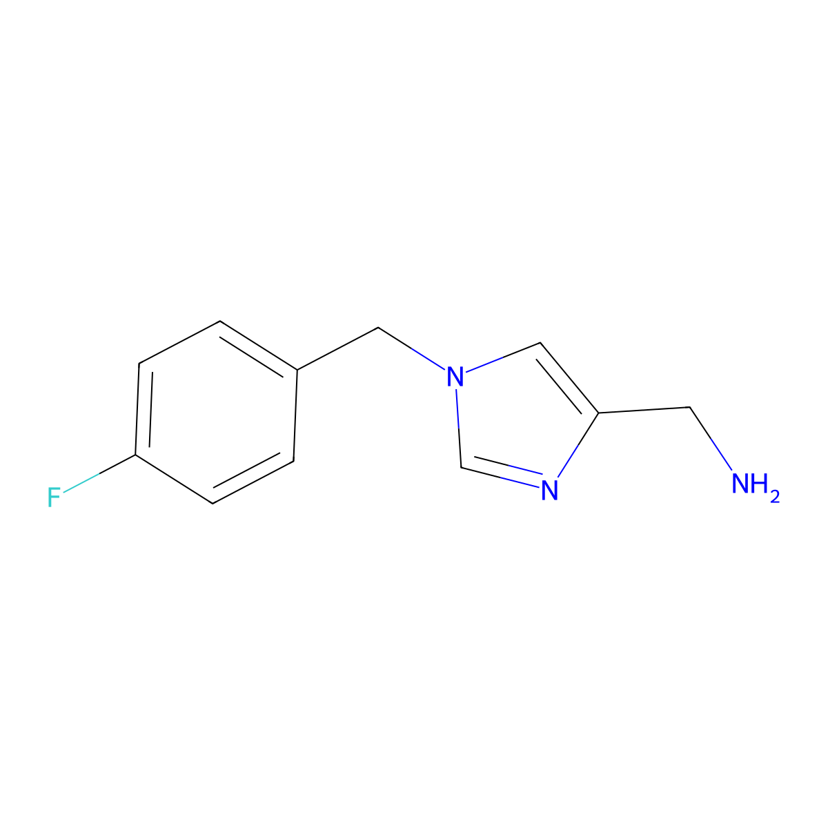 [1-(4-Fluorobenzyl)-1H-imidazol-4-yl]methanamine molecular structure, CAS 1368631-59-7