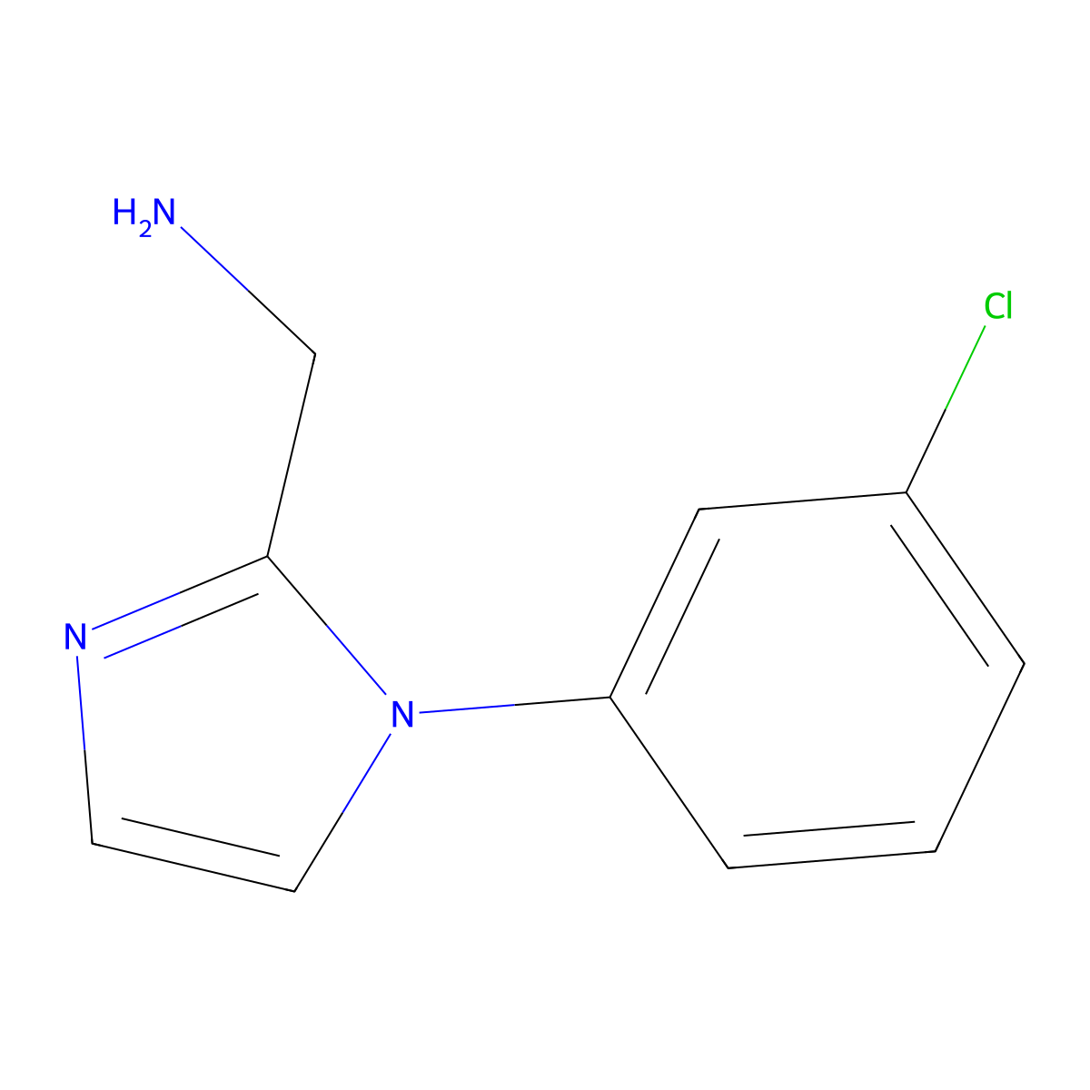 1-[1-(3-chlorophenyl)-1H-imidazol-2-yl]methanamine molecular structure, CAS 1368634-45-0