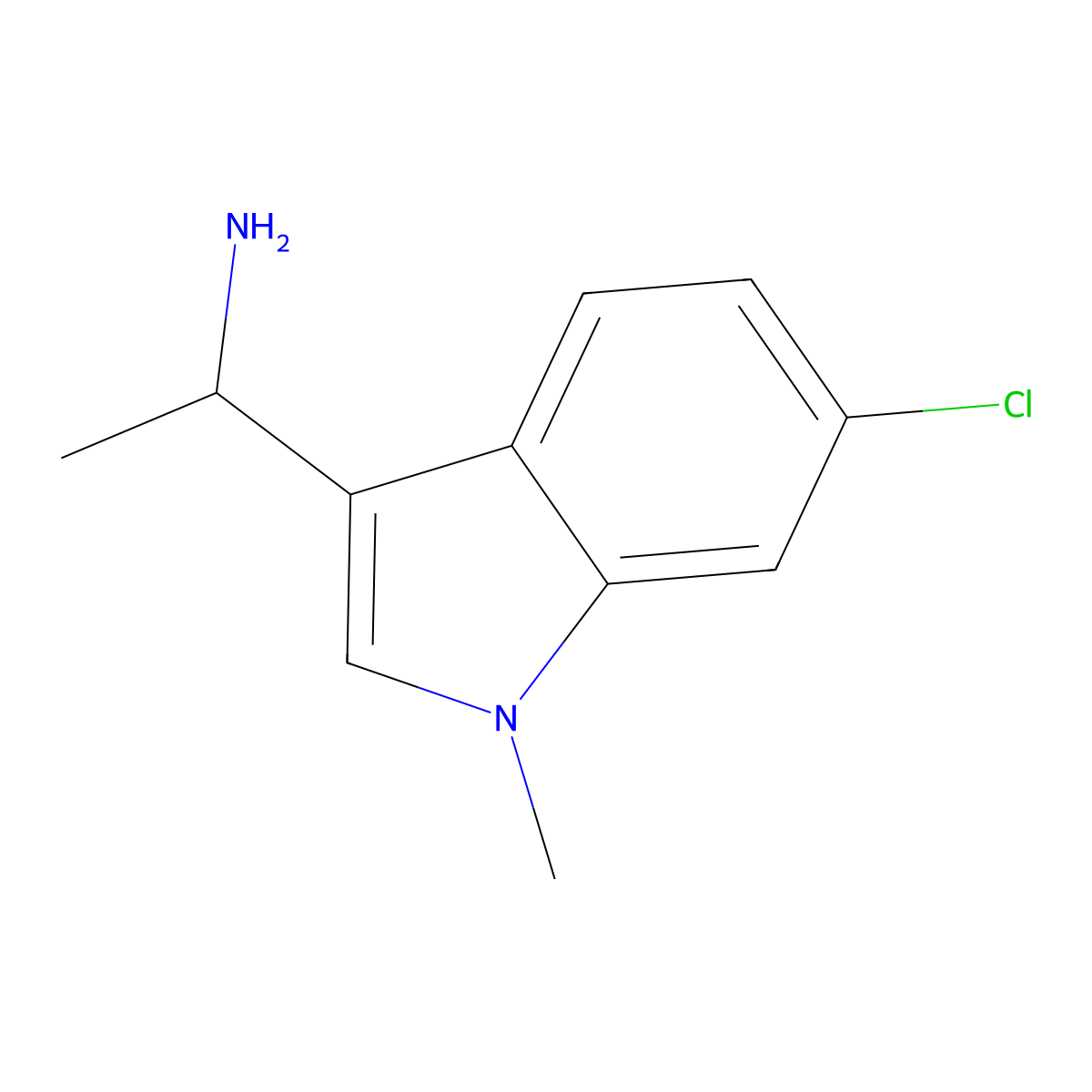 1-(6-chloro-1-methyl-1H-indol-3-yl)ethan-1-amine molecular structure, CAS 1368635-08-8