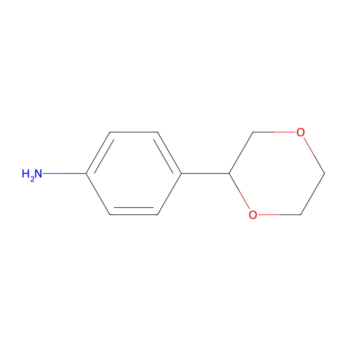 4-(1,4-Dioxan-2-yl)aniline molecular structure, CAS 1368639-20-6