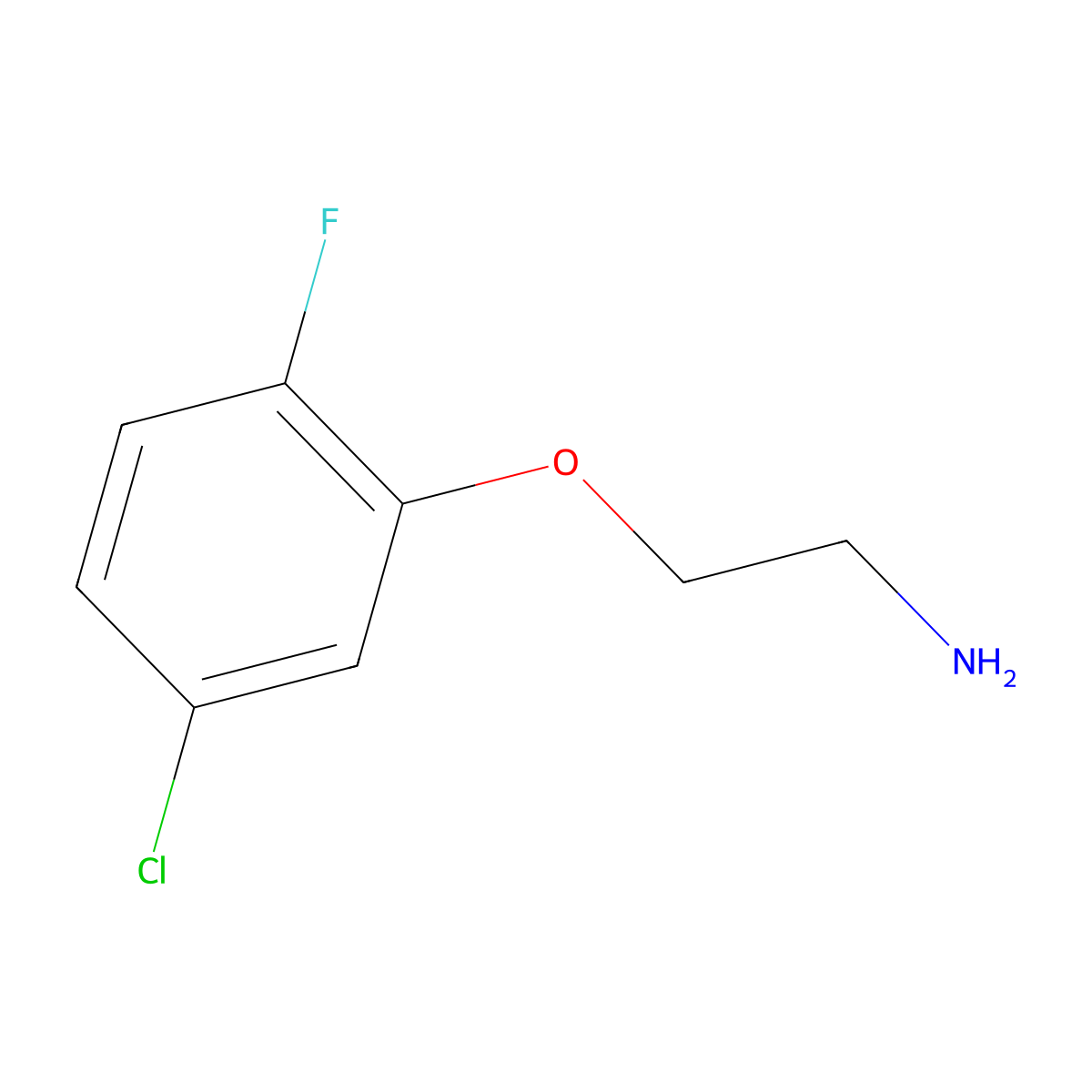 2-(5-Chloro-2-fluorophenoxy)ethan-1-amine molecular structure, CAS 1368642-96-9
