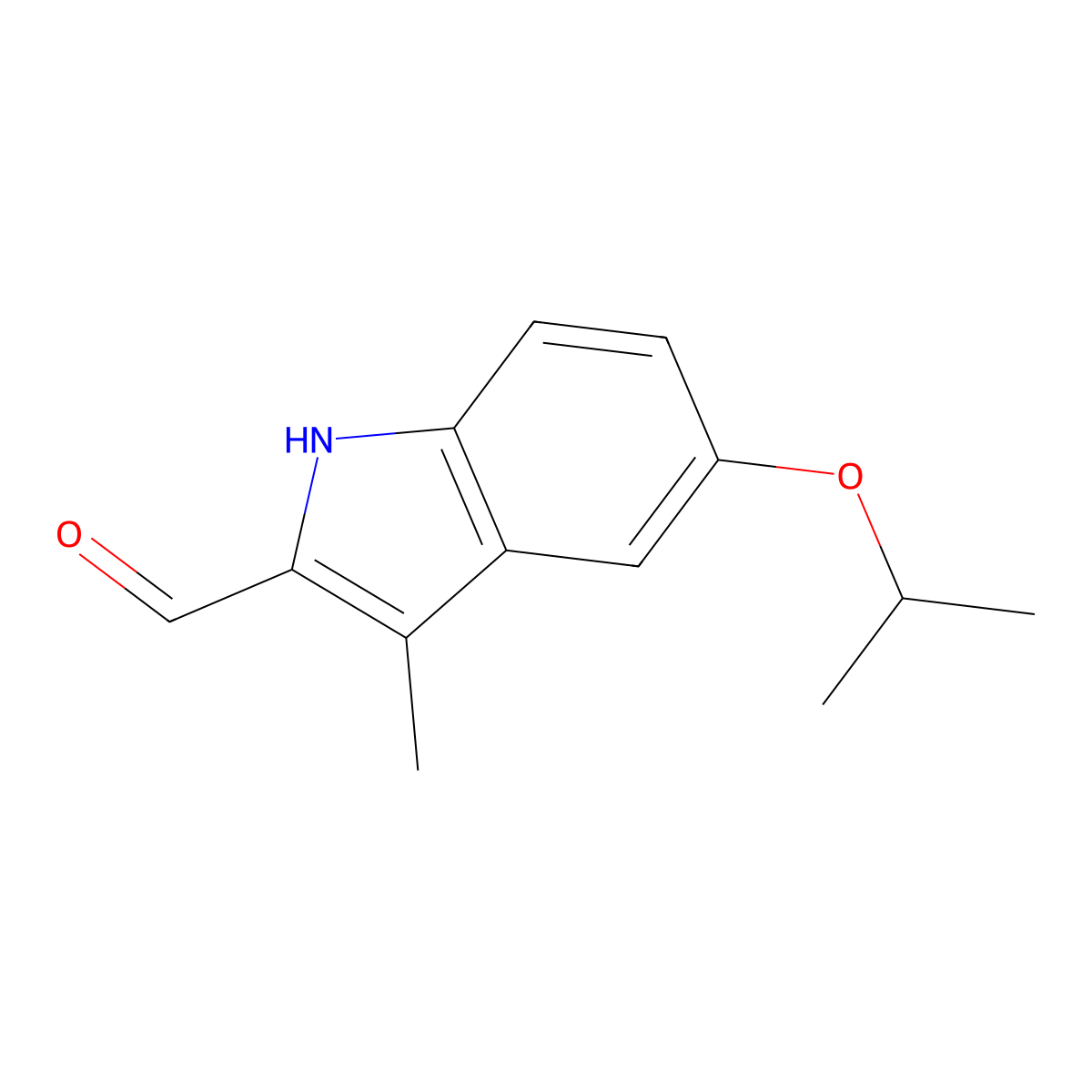 3-methyl-5-(propan-2-yloxy)-1H-indole-2-carbaldehyde molecular structure, CAS 1368644-43-2