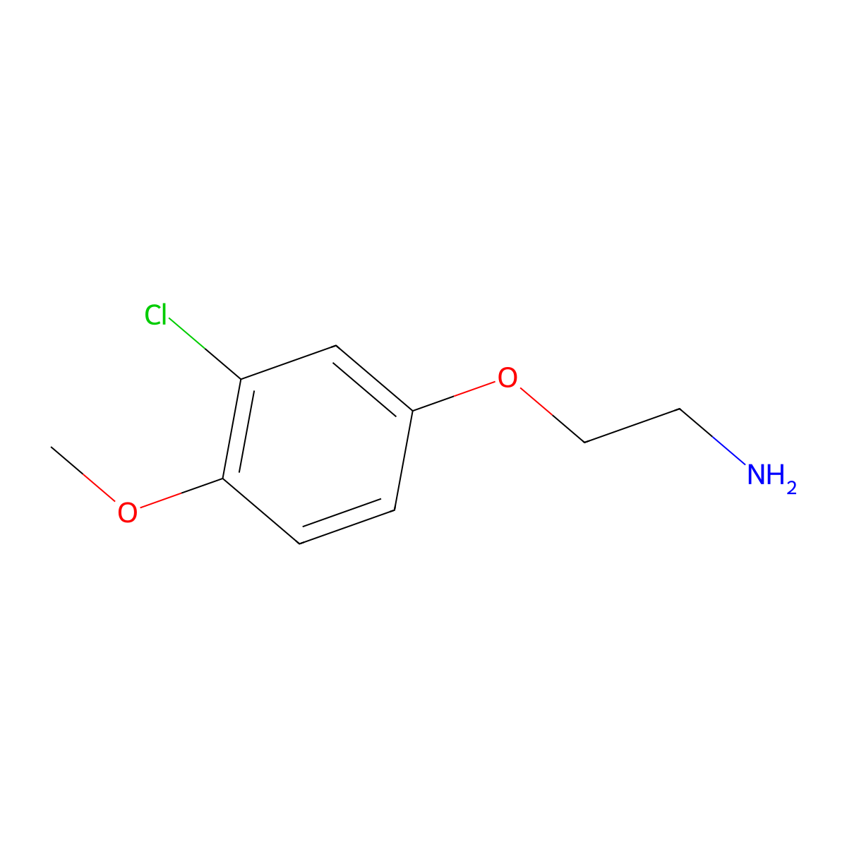 2-(3-Chloro-4-methoxyphenoxy)ethan-1-amine molecular structure, CAS 1368649-36-8