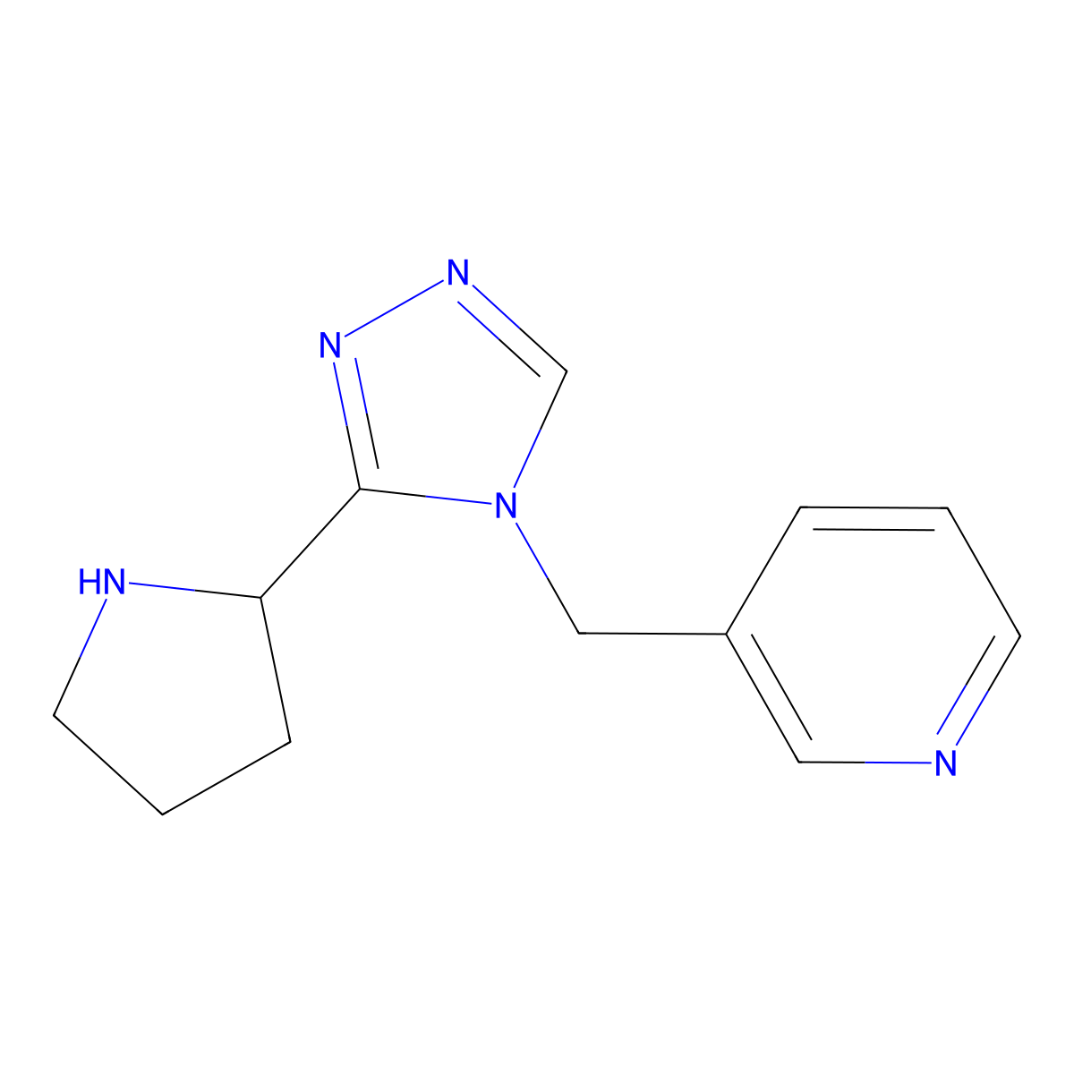 3-{[3-(pyrrolidin-2-yl)-4H-1,2,4-triazol-4-yl]methyl}pyridine molecular structure, CAS 1368652-30-5