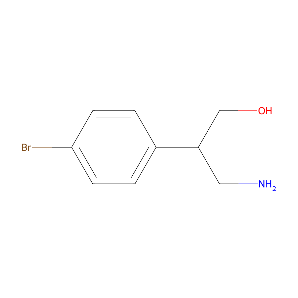 3-Amino-2-(4-bromophenyl)propan-1-ol molecular structure, CAS 1368653-37-5