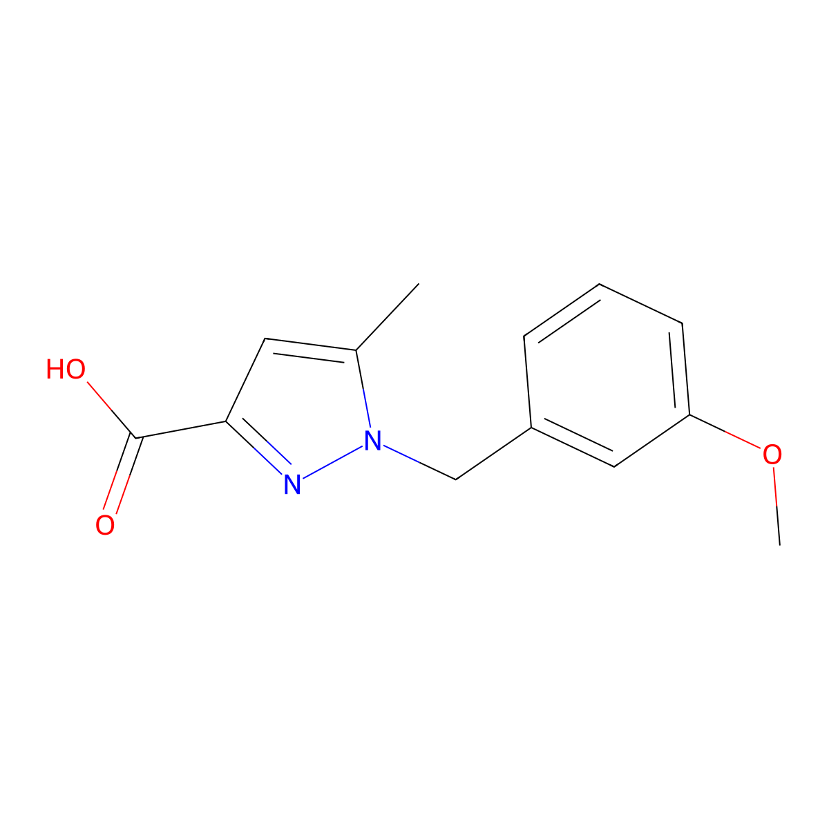 1-(3-Methoxybenzyl)-5-methyl-1h-pyrazole-3-carboxylic acid molecular structure, CAS 1368655-89-3