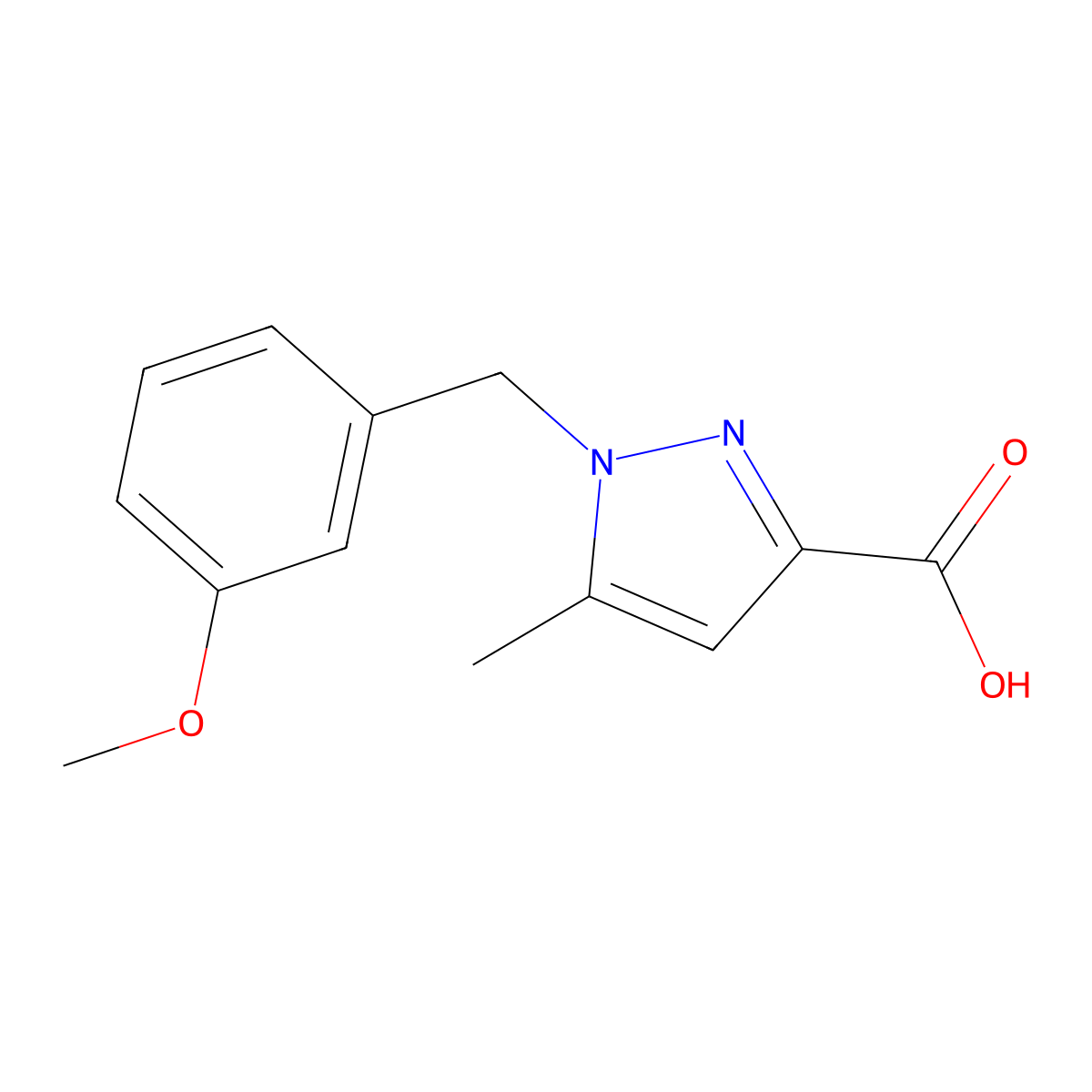 1-(3-Methoxybenzyl)-5-methyl-1h-pyrazole-3-carboxylic acid molecular structure, CAS 1368655-89-3