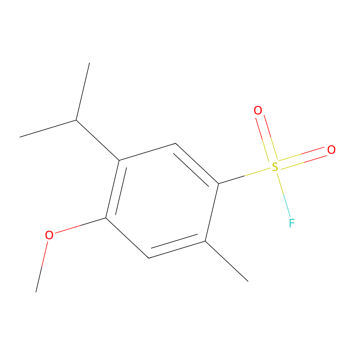 4-Methoxy-2-methyl-5-(propan-2-yl)benzene-1-sulfonyl fluoride molecular structure, CAS 1368656-47-6