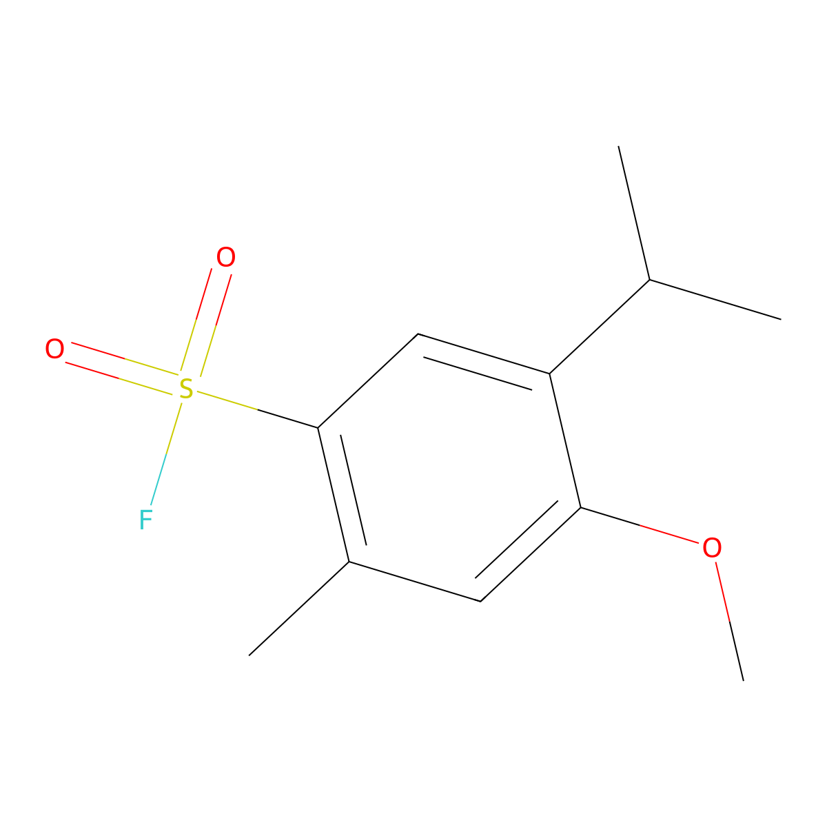 4-Methoxy-2-methyl-5-(propan-2-yl)benzene-1-sulfonyl fluoride molecular structure, CAS 1368656-47-6